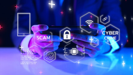 Cybersecurity cybercrime internet scam, digital wallet business finance crypto currency investment...