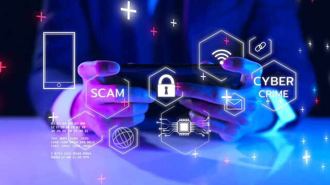 Cybersecurity cybercrime internet scam, digital wallet business finance crypto currency investment VPN network technology computer virus attack risk protect, identity encryption privacy data hacking