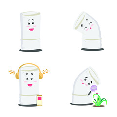 set of large marshmallow in flat design