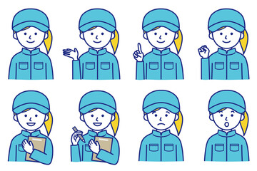 人 作業着 キャップ 帽子 AI 素材 イラスト ベクター