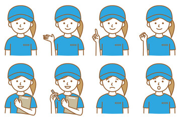 人 シャツ 半袖 帽子 AI 素材 イラスト ベクター