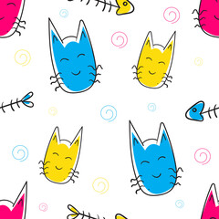 pattern seamless cute cat