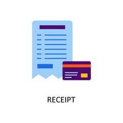 Receipt Vector Flat Icon Design illustration. Banking and Payment Symbol on White background EPS 10 File