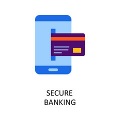 Secure Banking Vector Flat Icon Design illustration. Banking and Payment Symbol on White background EPS 10 File