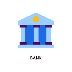 Bank  Vector Flat Icon Design illustration. Banking and Payment Symbol on White background EPS 10 File