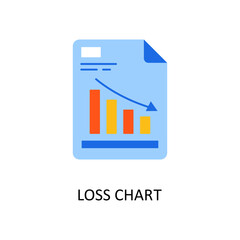 Loss Chart Vector Flat Icon Design illustration. Banking and Payment Symbol on White background EPS 10 File