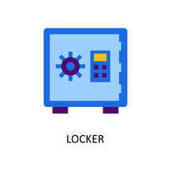Locker Vector Flat Icon Design illustration. Banking and Payment Symbol on White background EPS 10 File
