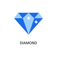 Diamond Vector Flat Icon Design illustration. Banking and Payment Symbol on White background EPS 10 File