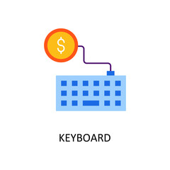 Keyboard Vector Flat Icon Design illustration. Banking and Payment Symbol on White background EPS 10 File