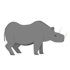 African rhinoceros in flat style isolated on white background