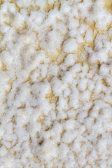 Salzkristalle in flachem Salzwasser in den Salinen bei Sanlucar de Barrameda