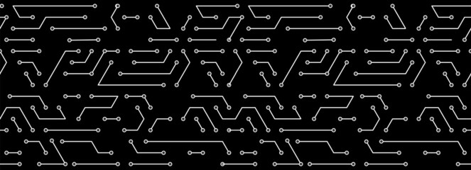 Circuit board background. Vector seamless pattern design