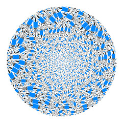 Vaccine production signs are composed into spheric group. Vaccine production icon bubble mosaic. Abstract spheric bubble mosaic is organized with vaccine production icons.