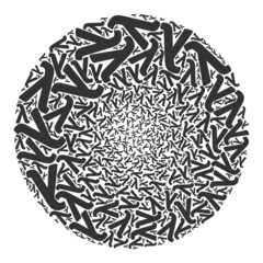 Lambda Greek lowercase letter symbols are united into bubble collection. Lambda Greek lowercase letter icon spheric collage.