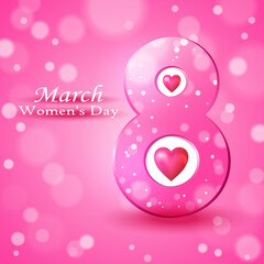 Greeting card for Women s day. Vector illustration.