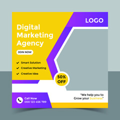Creative Idea Digital Marketing Agency Template,advertising design,Digital marketing agency social media post template and Instagram post banner 