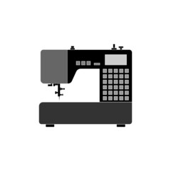 The icon of a high-tech sewing machine for sewing clothes on a white background.