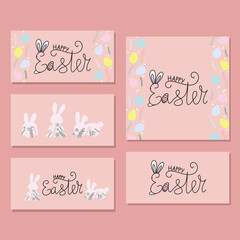 Vector easter spring cliparts greeting posters collection