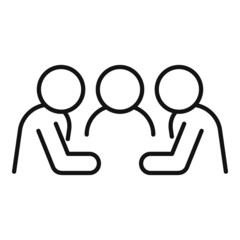 Group dialog icon outline vector. Speak think