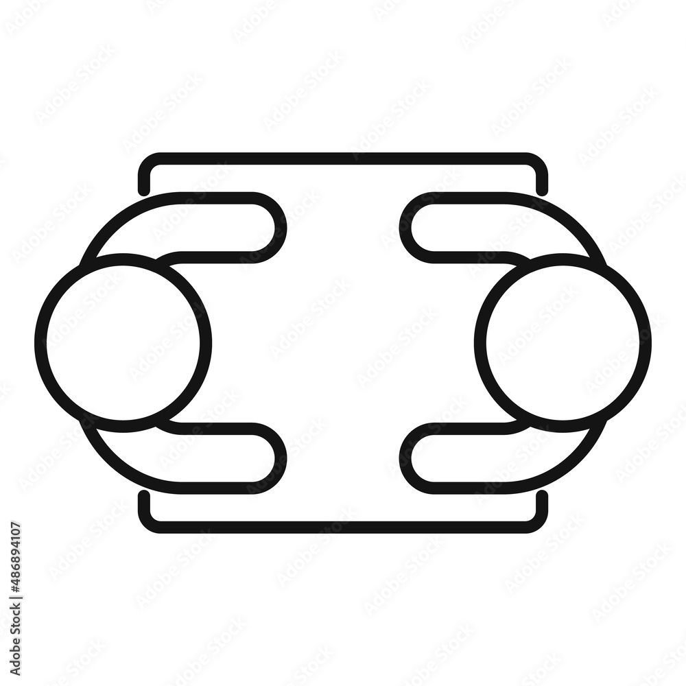 Sticker Top view discussion icon outline vector. People talk