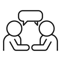 Group friend talk icon outline vector. People office