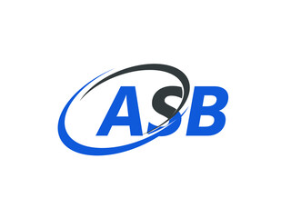 Obraz premium ASB letter creative modern elegant swoosh logo design