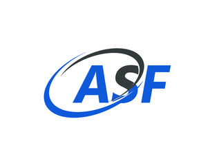 ASF letter creative modern elegant swoosh logo design