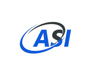 ASI letter creative modern elegant swoosh logo design