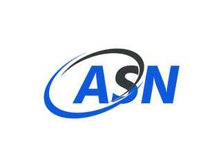 ASN letter creative modern elegant swoosh logo design