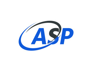 ASP letter creative modern elegant swoosh logo design
