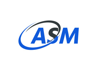 ASM letter creative modern elegant swoosh logo design