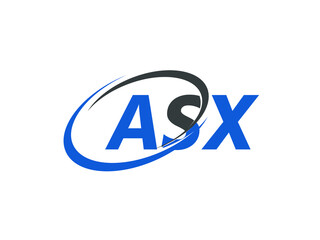 ASX letter creative modern elegant swoosh logo design