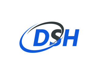 DSH letter creative modern elegant swoosh logo design