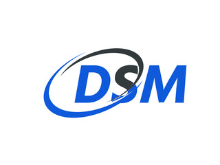 DSM letter creative modern elegant swoosh logo design