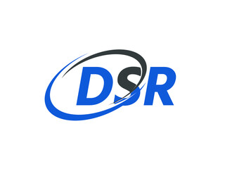 DSR letter creative modern elegant swoosh logo design