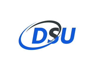 DSU letter creative modern elegant swoosh logo design