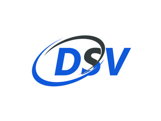 DSV letter creative modern elegant swoosh logo design