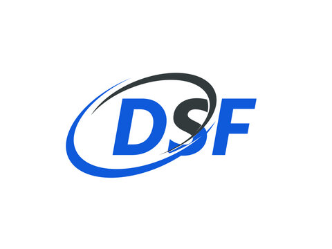 DSF letter creative modern elegant swoosh logo design