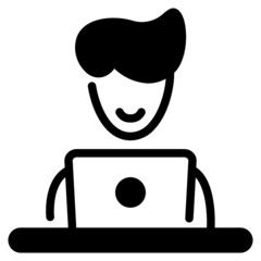 Online Learning Icon Illustration