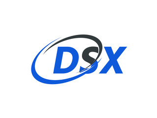 DSX letter creative modern elegant swoosh logo design