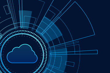 Modern cloud technology futuristic, online storage, work from home	
