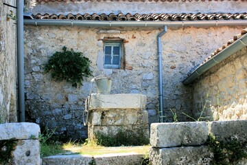 old building in the ancient hill town Lubenice, island Cres, Croatia