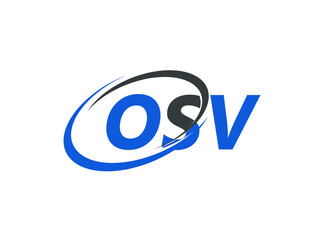 OSV letter creative modern elegant swoosh logo design