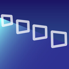 Technology and innovation of neon rectangles on blue background
