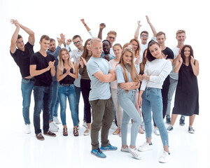Obraz premium group of diverse young people standing together.