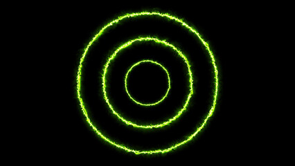 Neon Green Energy Light Concentric Circles