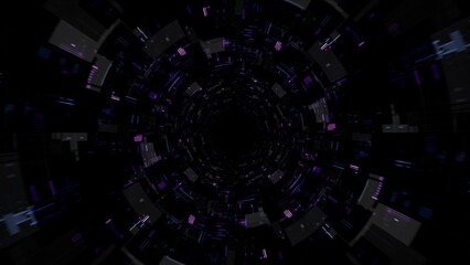 Purple and Blue Color Technology Pattern Tunnel Texture.