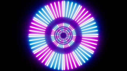 Circular Neon Glow Sticks Overlay Light Effect
