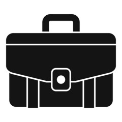 Handle briefcase icon simple vector. Business bag