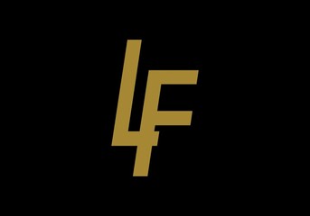 Gold black LF initial letter